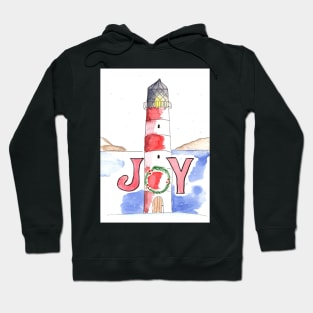 Whimsical Lighthouse at Christmastime Hoodie